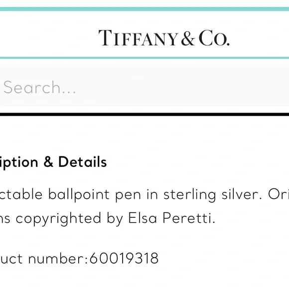 Tiffany & Co. Exquisite Elsa Peretti Ballpoint Pen NWOT - Picture 12 of 14